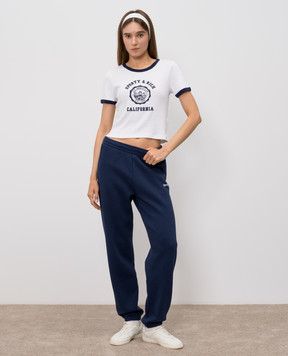 Sporty & Rich White T-shirt with logo print TO073710509WH50