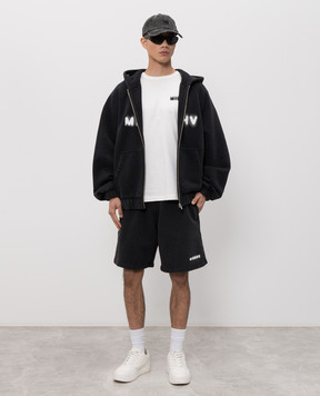 Misbhv Black shorts with logo print 230M353