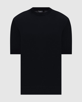 Stefano Ricci Black silk T-shirt K616006G12F26102
