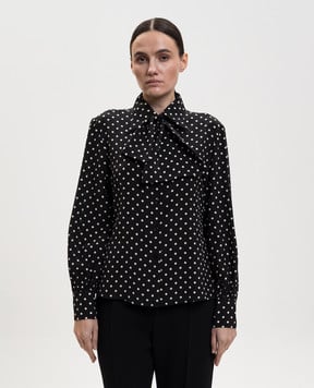 Valentino Black polka dot silk blouse 8B3AB8429DW