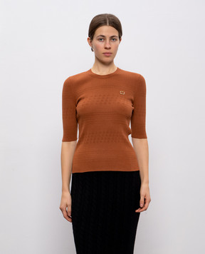 Twinset Brown top with logo 252TP3240