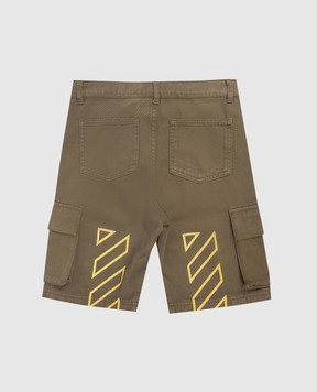 Off-White Children's khaki denim cargo shorts 44BCS001S26F001