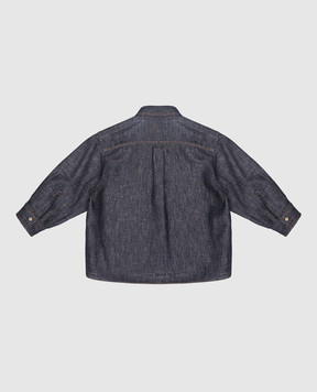 Brunello Cucinelli Children's blue denim shirt with lurex BB148C864B
