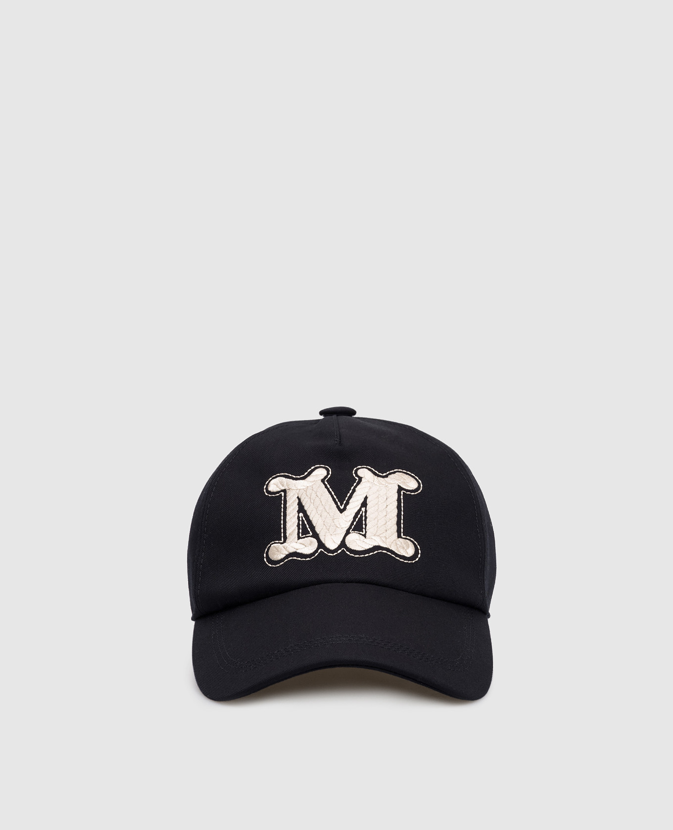 

MXARIBALDO blue cap with embroidered monogram logo Max Mara