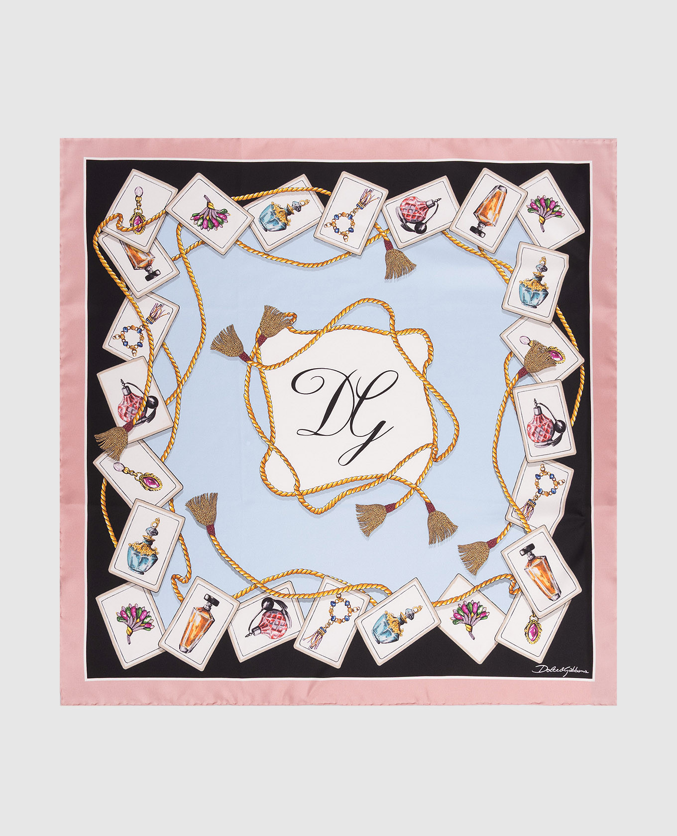 

Silk scarf with branded print Dolce&Gabbana, White