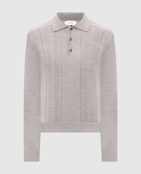 Versace Grey silk polo with woven pattern 10257571A17386