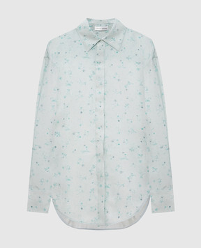 Victoria Beckham Green silk blouse with floral print 1226WSH007286A