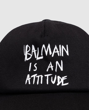 Balmain Children's black cap with contrasting lettering BZ0I37Z1952
