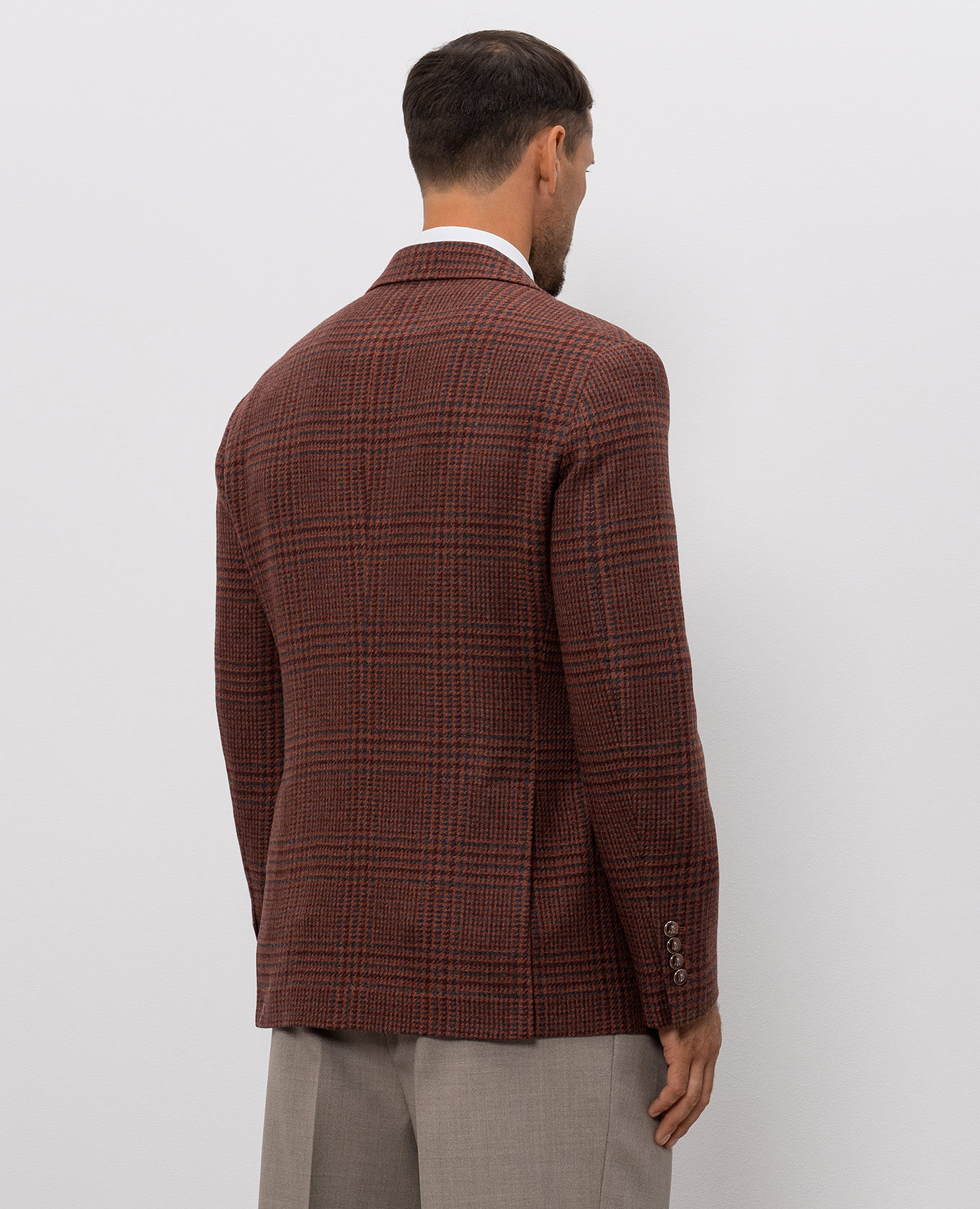 Tailor Cavallo brown cashmere check jacket Brunello Cucinelli 4