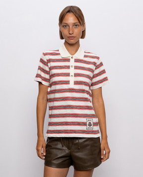 Moncler Ivory striped polo shirt L20938A0000189BHX