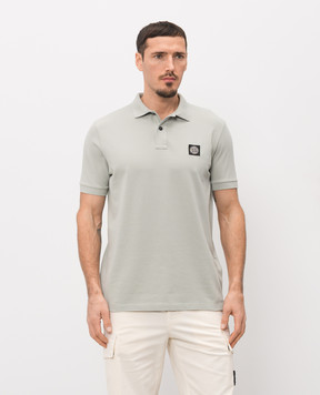 Stone Island Green polo shirt with logo patch L1S152200008S0017