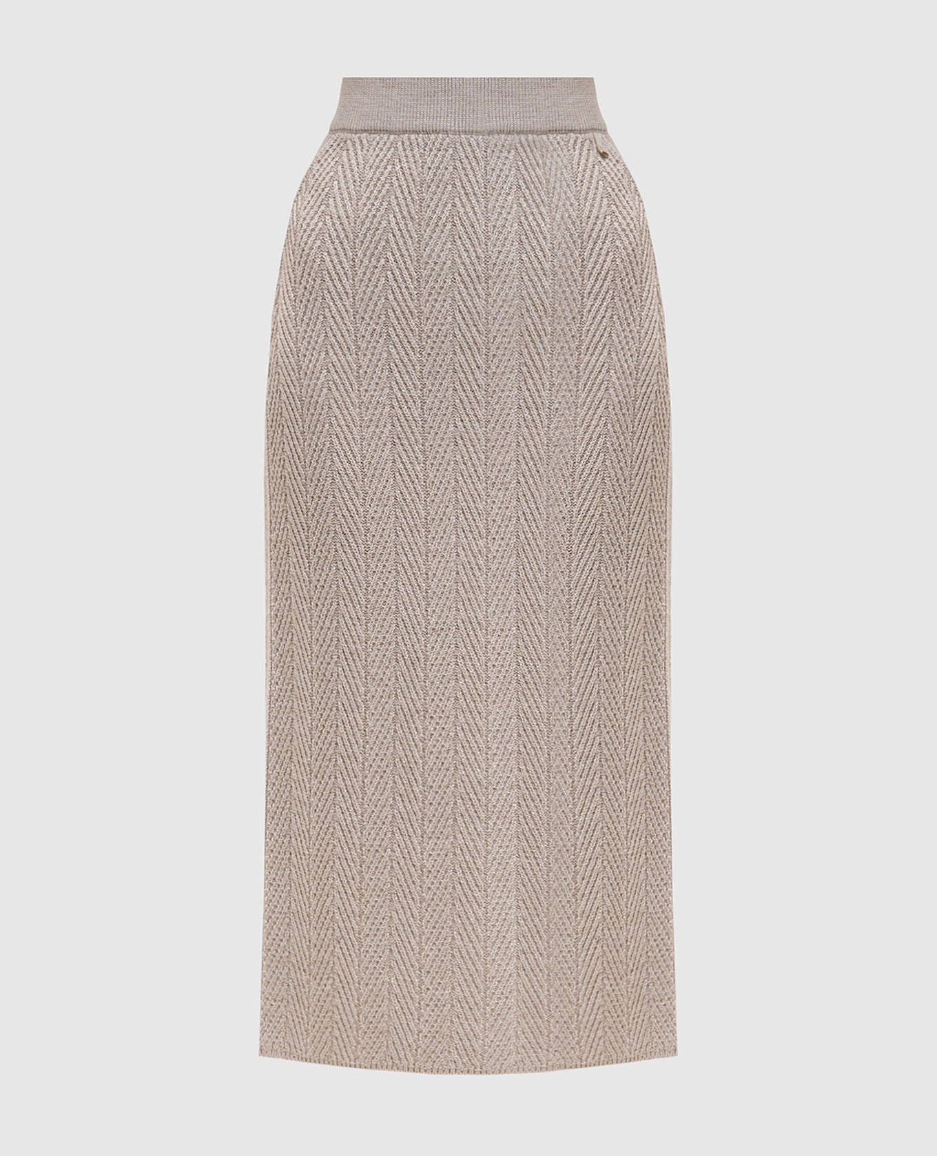 

Beige midi skirt with patterned wool Herno