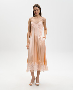 Ermanno Scervino Pink midi dress with lace D482Q392APXZV