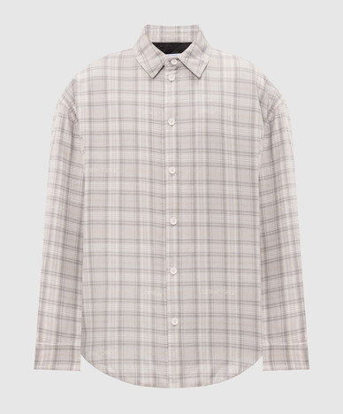Gray checked shirt jacket