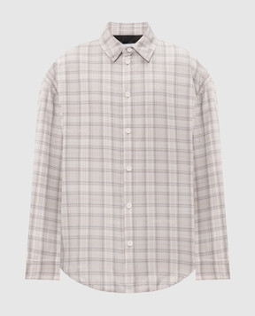 Off-White Gray checked shirt jacket 44MES01FF26F001
