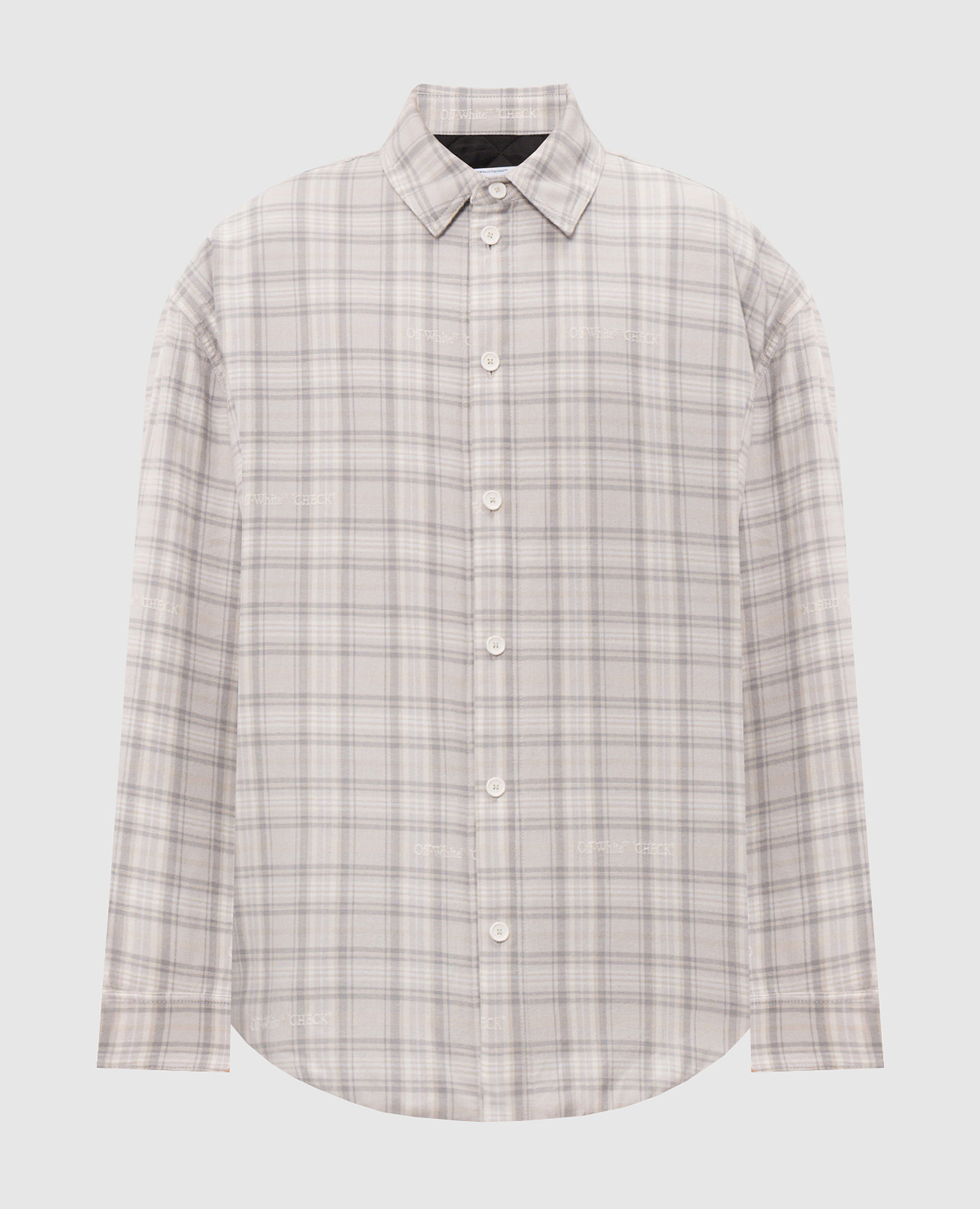 Gray checked shirt jacket