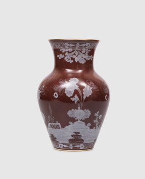 Ginori 1735 Brown porcelain vase MING 016RG02FG6132LX0250