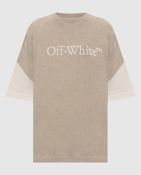 Off-White Grey T-shirt with logo print 44MAA120F26J01D
