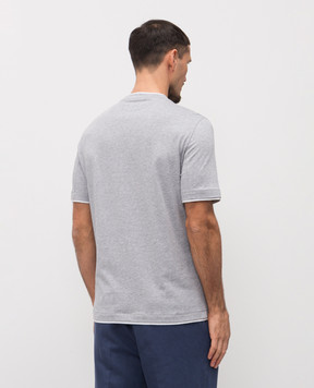 Brunello Cucinelli Gray T-shirt with embroidered emblem M0B137451G