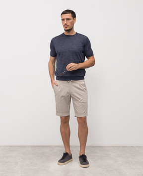 Enrico Mandelli Blue cashmere, silk and hemp t-shirt 3K004A6025