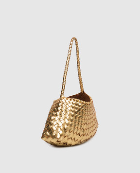 Dragon Rosanna gold leather woven bag DGS68943