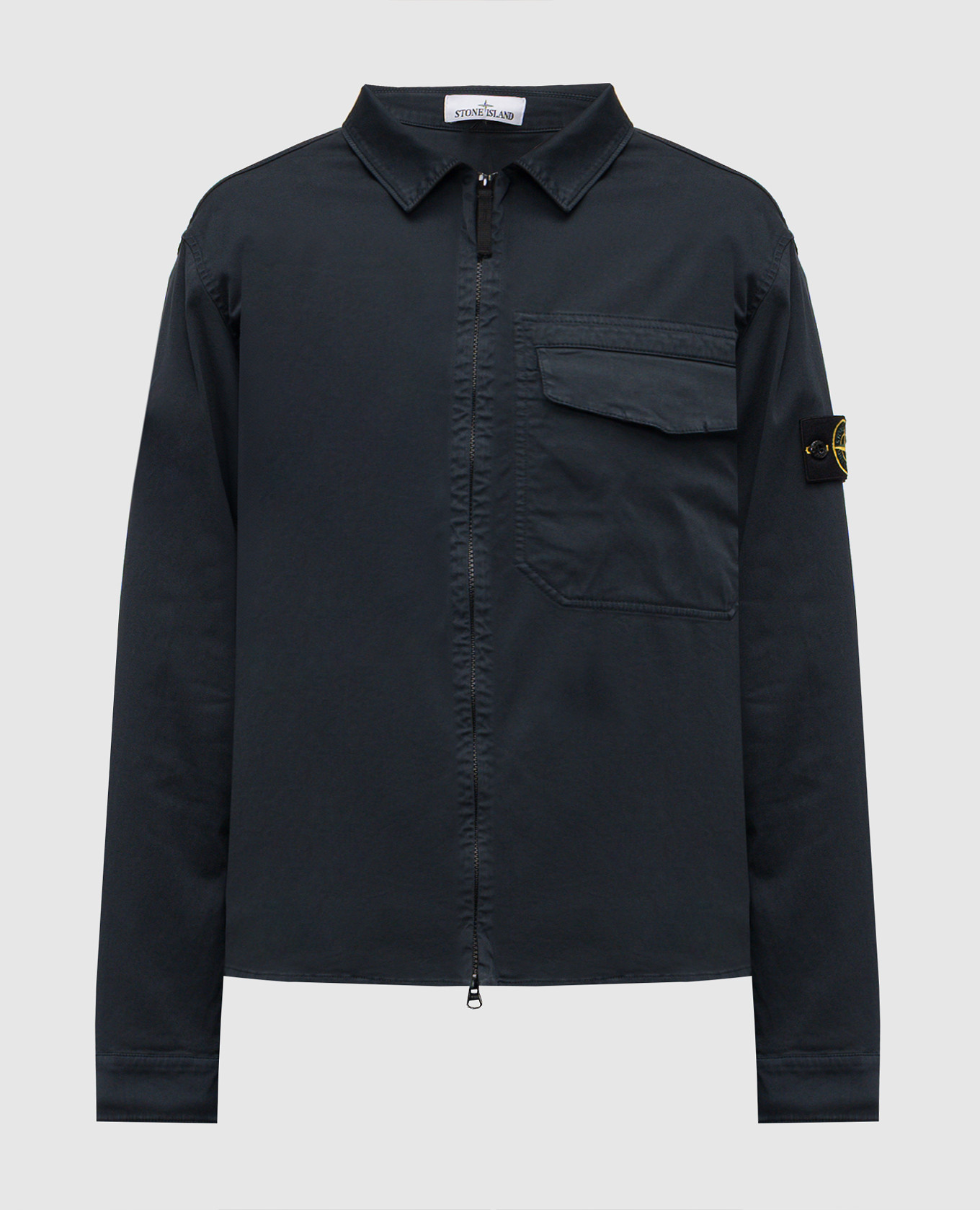 

Black zip-up shirt with logo Stone Island