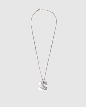 Off-White Silver chain with Dollar Arrow pendant OMOB16CS26MET001
