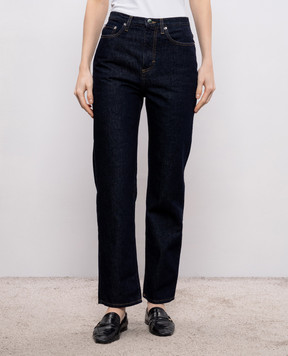 Loulou de Saison JUDE blue jeans with logo patch JUDELDS