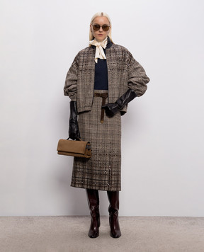 Brunello Cucinelli Checked skirt with sequins MP557G4071