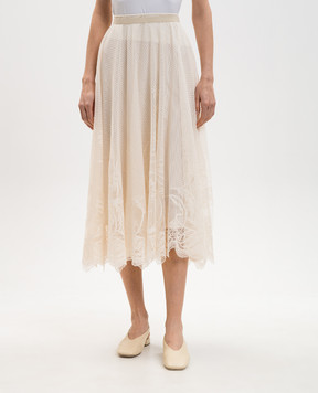 Fabiana Filippi Ivory lace skirt GND276F850M217