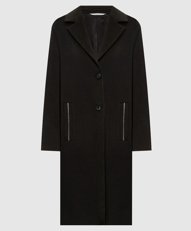 Brown coat with wool and cashmere