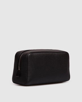 Tom Ford Black leather toiletry bag with logo print Y0356LCL213S