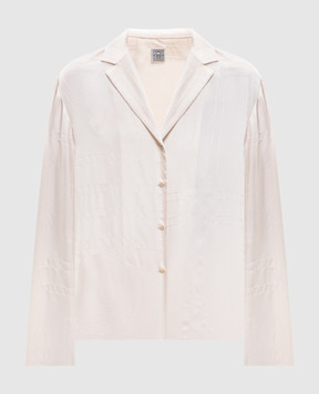 Toteme Beige silk blouse with monogram embroidery 263WRT0881FB0704