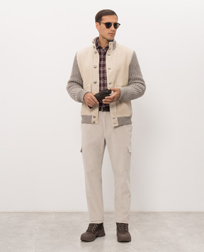 Brunello Cucinelli Burgundy checkered button-down shirt MY6554008