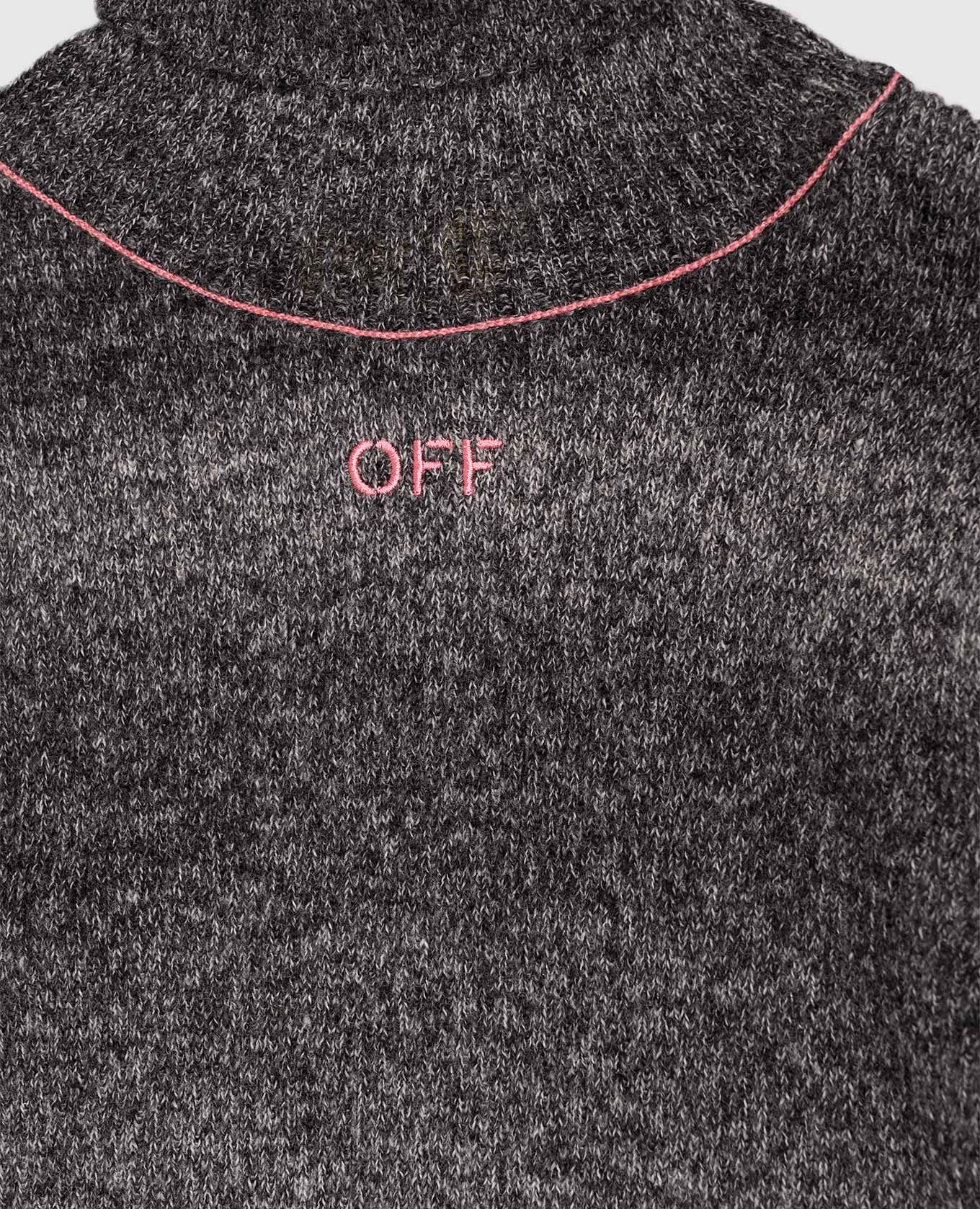 Children's gray wool dress Off-White 3