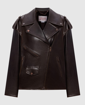Babe Pay Pls Brown leather jacket 2518TONE