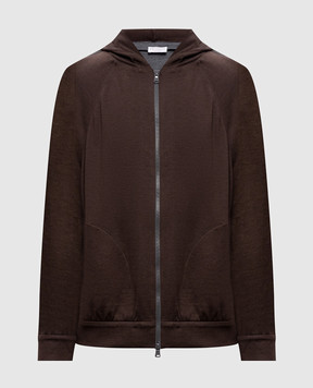 Brunello Cucinelli Brown sports jacket with monil chain MP828SM606