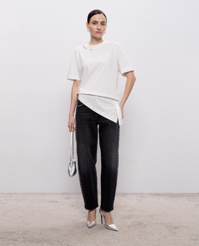 Twinset White T-shirt with applique 261AP2162