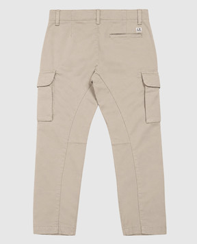 C.P. Company Children's gray cargo pants with logo patch CQP004LRC0628
