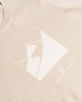 Brunello Cucinelli Children's beige T-shirt with print B29M84800C