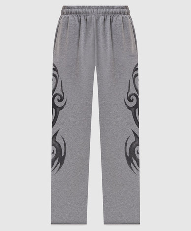 Grey melange printed sweatpants