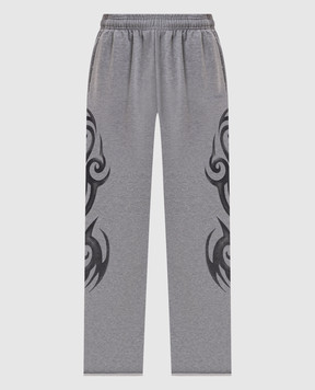 Vetements Grey melange printed sweatpants MH27SP152G