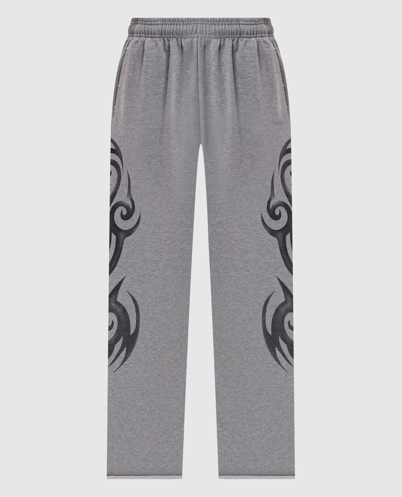 Grey melange printed sweatpants