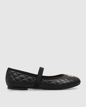 Dolce&Gabbana Black leather ballet flats with stitching D11433A09882736