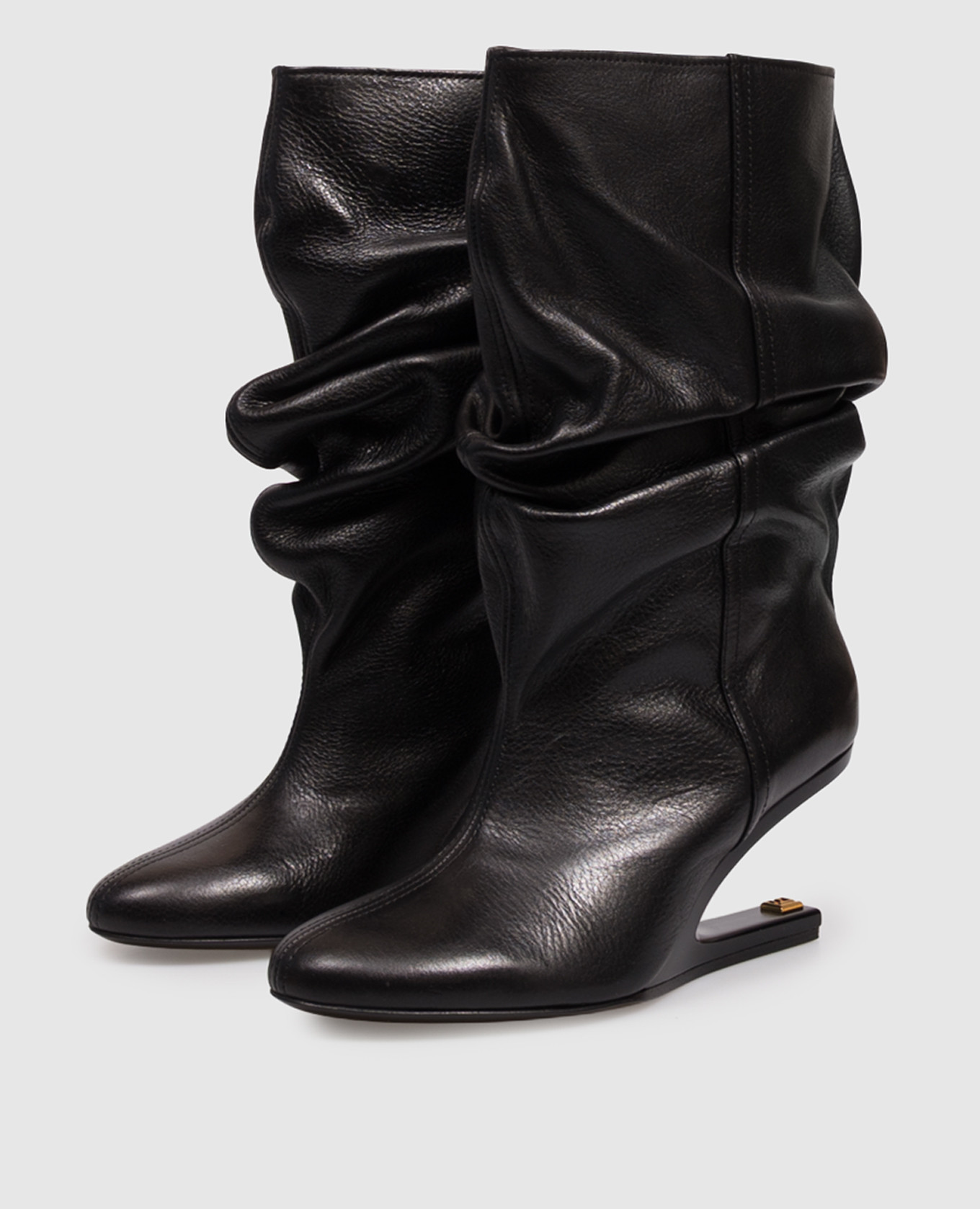Black leather ankle boots with PB monogram Balmain 2