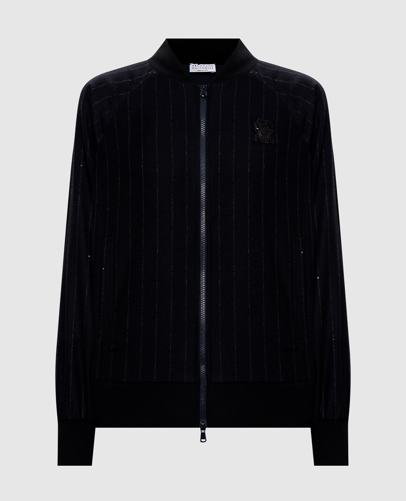 Blue striped bomber jacket