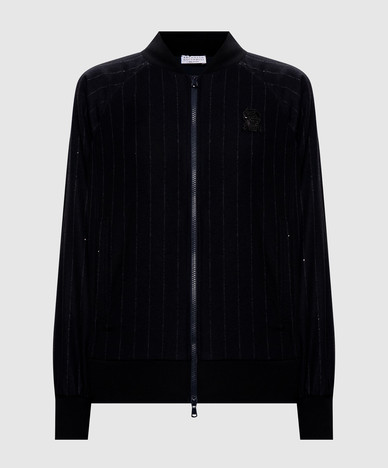 Blue striped bomber jacket