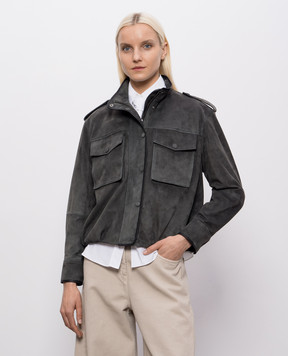 Babe Pay Pls Gray suede jacket 2615SUEDE