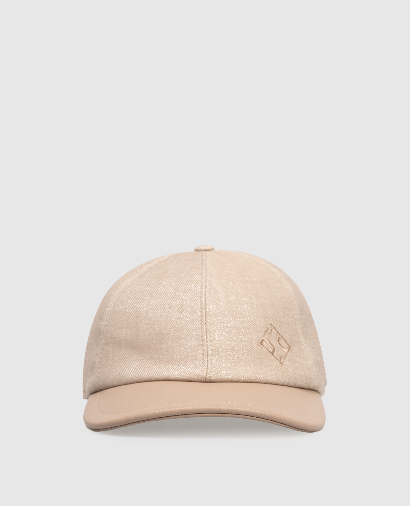 

Beige combination cap with monogram Peserico