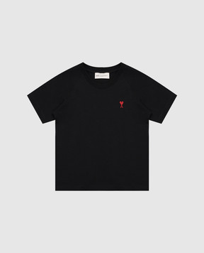 Ami Paris Children's black T-shirt with emblem KTS354726
